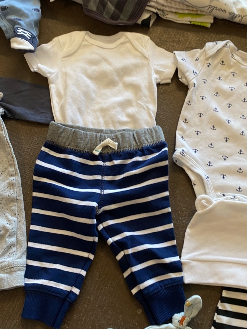 Baby Boy Mixed Clothing Bundle - Neutral Blues, Gray, Yellow - Picture 5 of 7